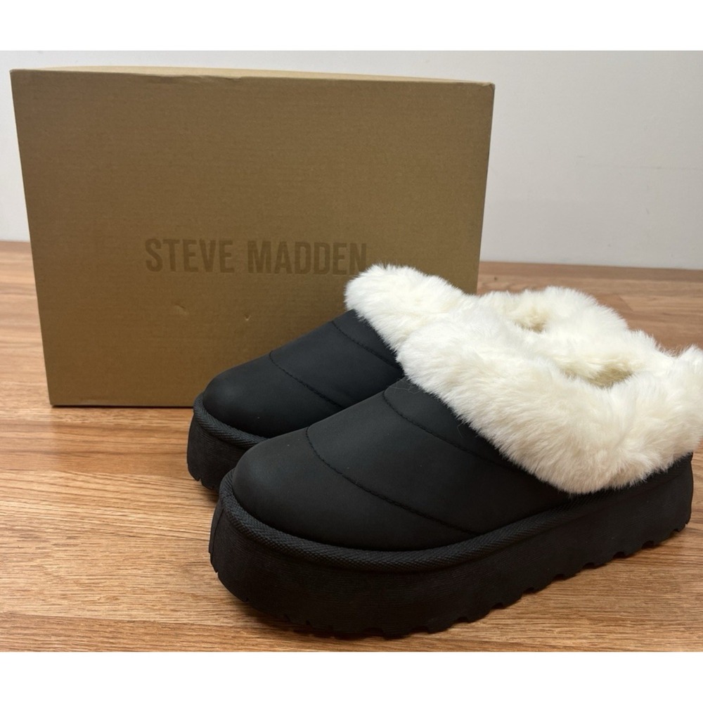 Steve Madden Unitie Slip-on Platform Chunky Clog Women's Size 8 Black NEW
